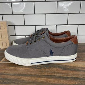 Polo Ralph Lauren Vaughn Youth Boy's Size 5 Shoes Gray Canvas Casual Sneakers